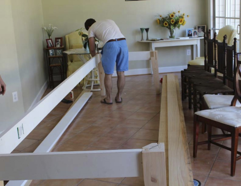 fitting together the table frame