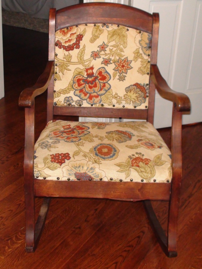 antique rocking chair reupholstery | One Home Made